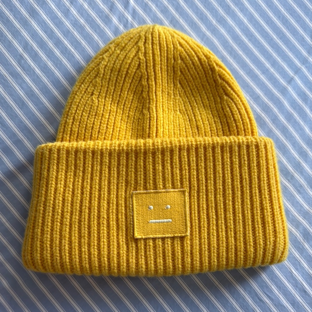 Acne Yellow Knit Hat